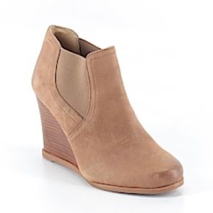 audrey brooke wedge booties. Color tan. Size 7